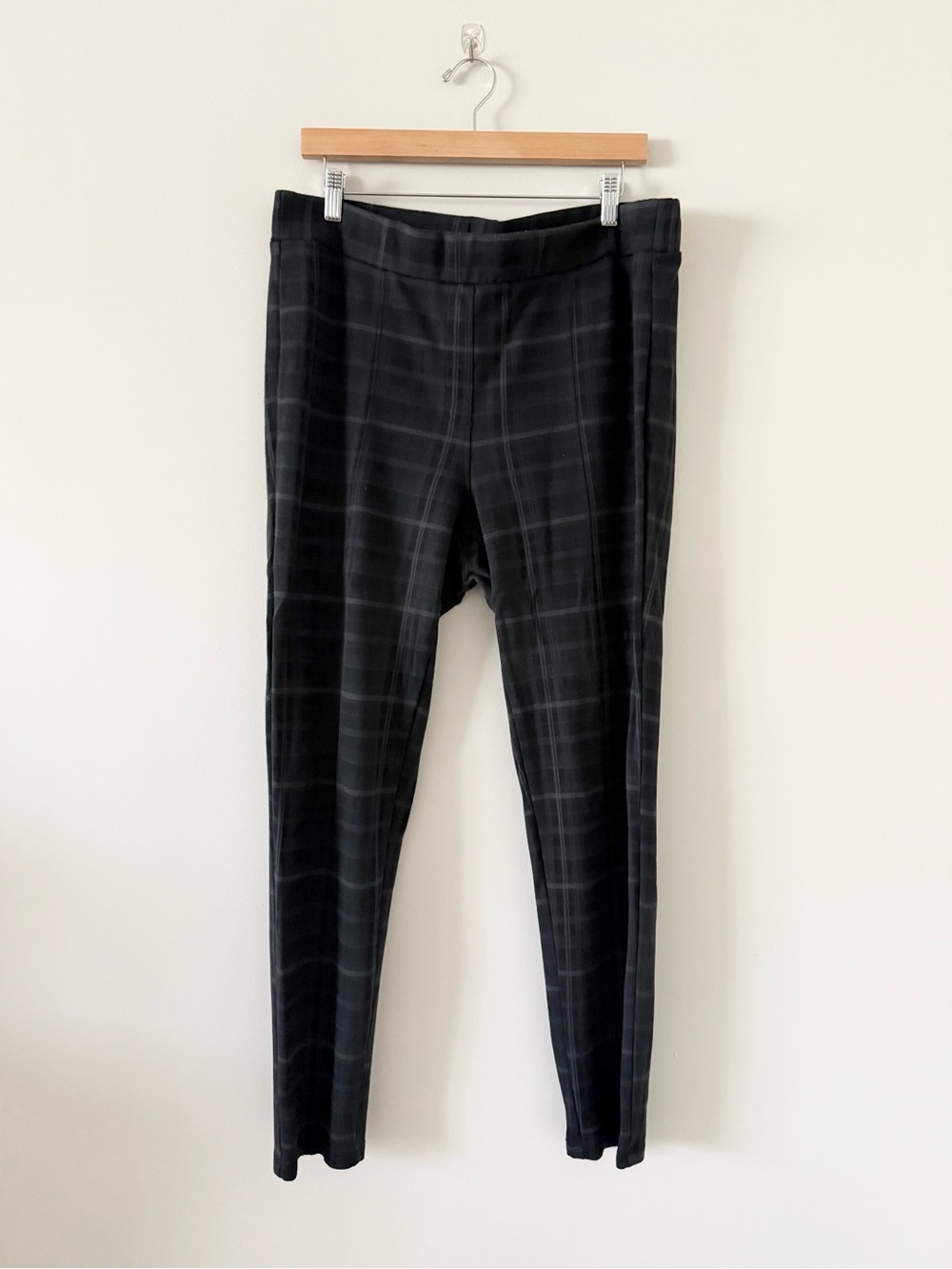 Style & Co Gray & Black Plaid Pull On Legging Pants Size XL